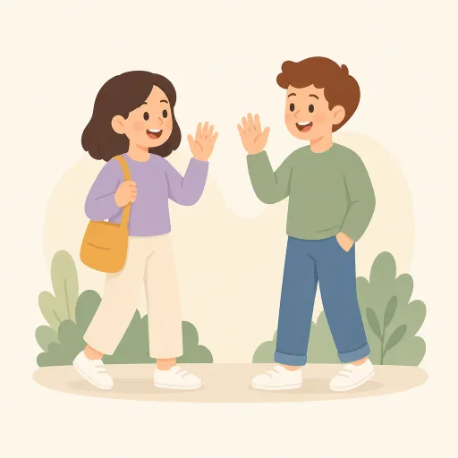 Ilustración: Encontrarse con un amigo